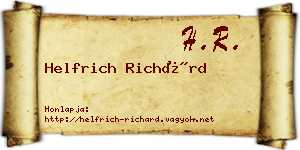 Helfrich Richárd névjegykártya